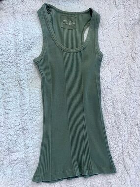 Aerie ribbed Racerback Tank Top in Olive Green